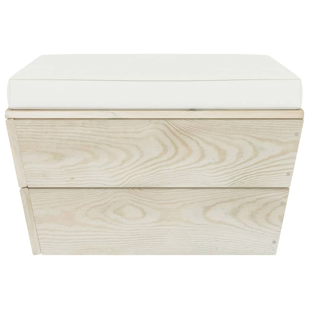 Garten-Paletten-Hocker mit Kissen Imprägniertes Fichtenholz
