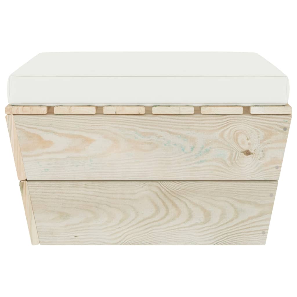 Garten-Paletten-Hocker mit Kissen Imprägniertes Fichtenholz