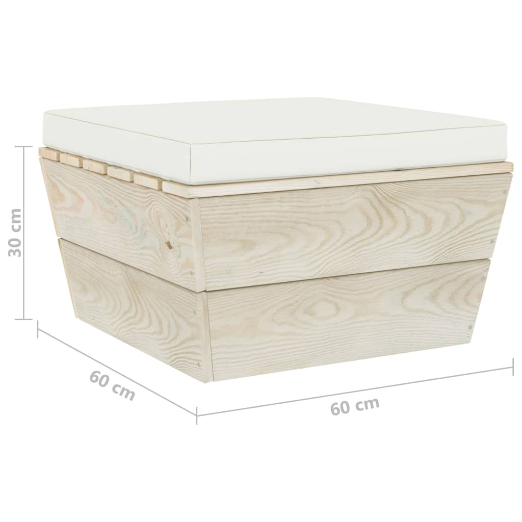 Garten-Paletten-Hocker mit Kissen Imprägniertes Fichtenholz