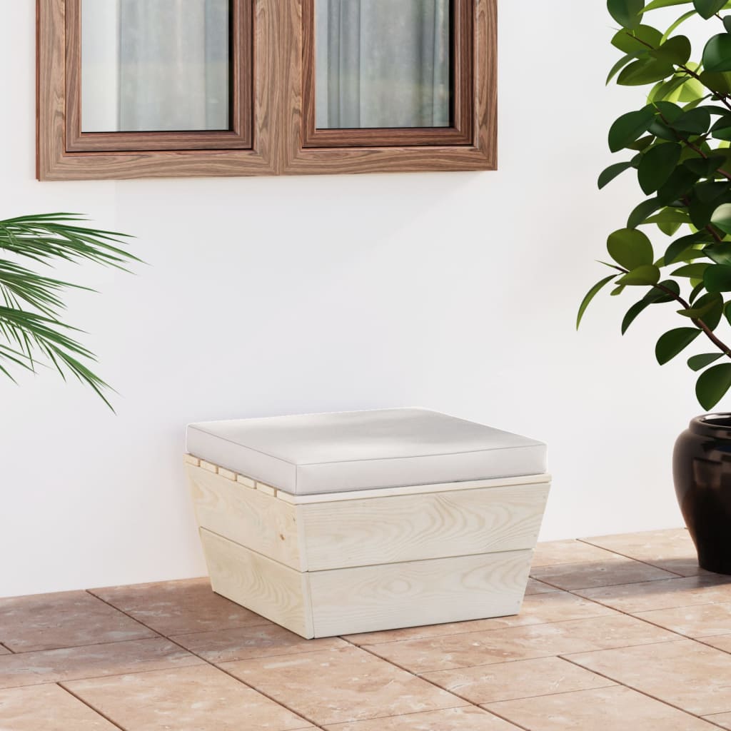 Garten-Paletten-Hocker mit Kissen Imprägniertes Fichtenholz