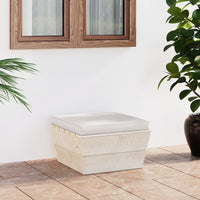 Thumbnail for Garten-Paletten-Hocker mit Kissen Imprägniertes Fichtenholz