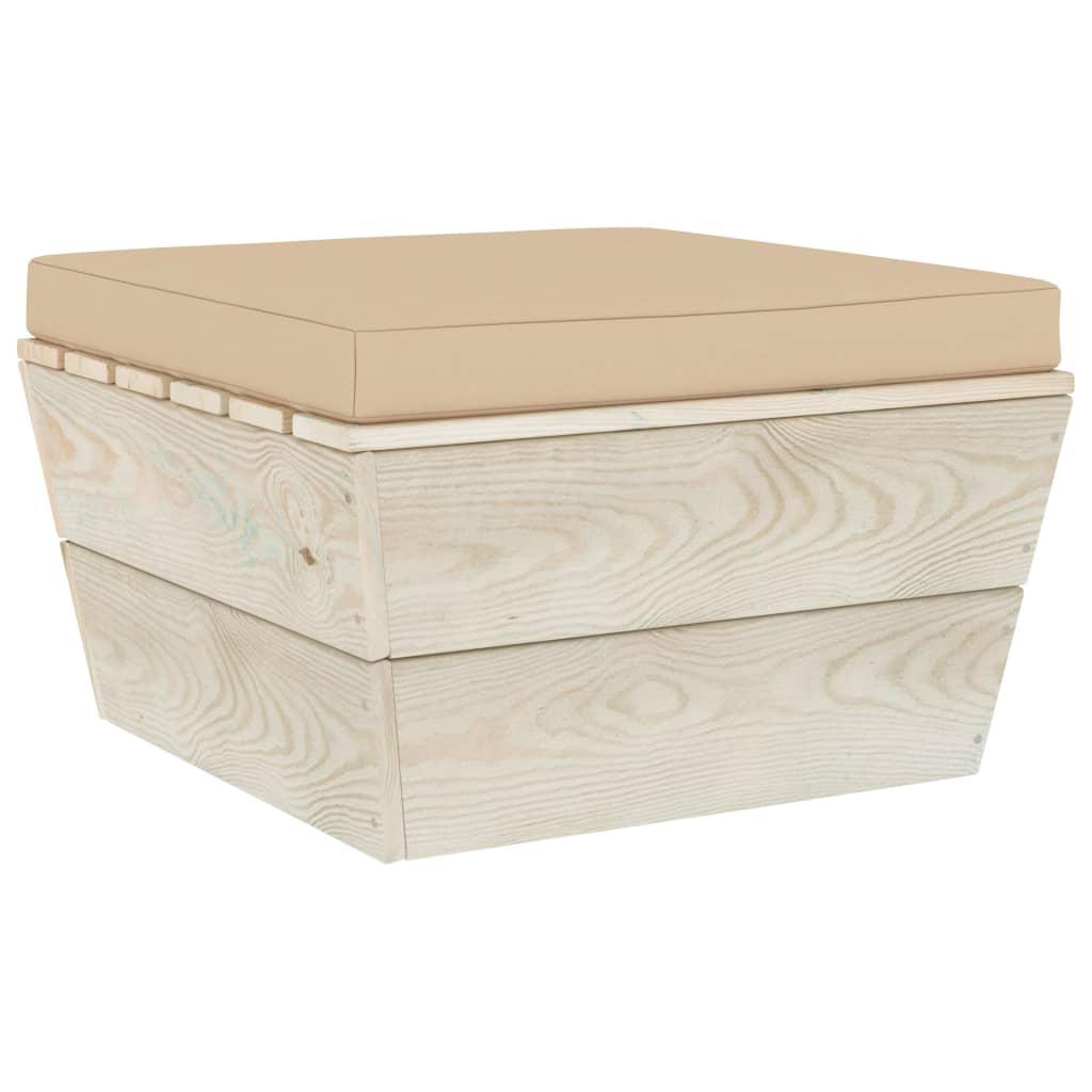 Garten-Paletten-Hocker mit Kissen Imprägniertes Fichtenholz