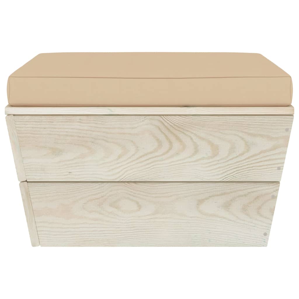 Garten-Paletten-Hocker mit Kissen Imprägniertes Fichtenholz