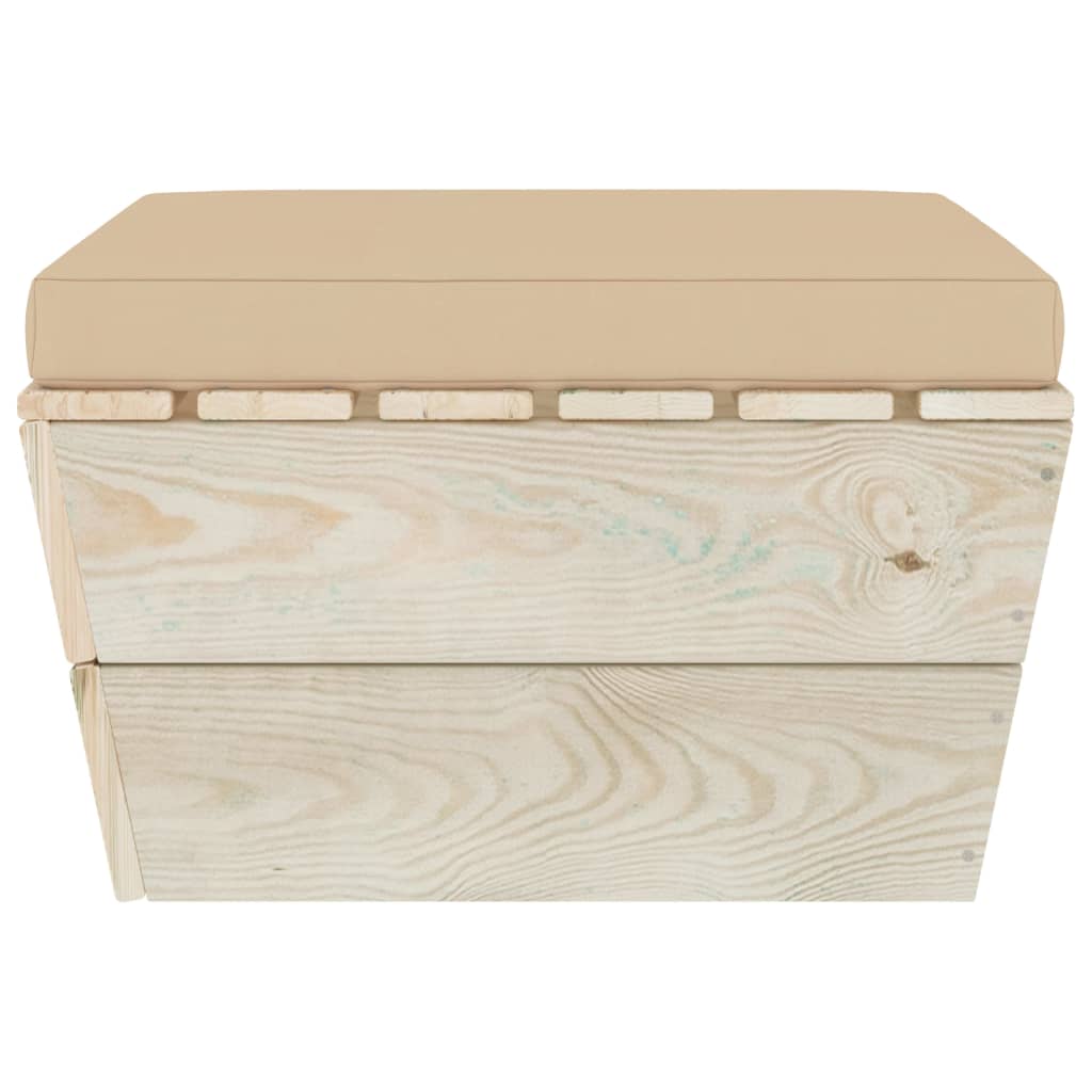 Garten-Paletten-Hocker mit Kissen Imprägniertes Fichtenholz