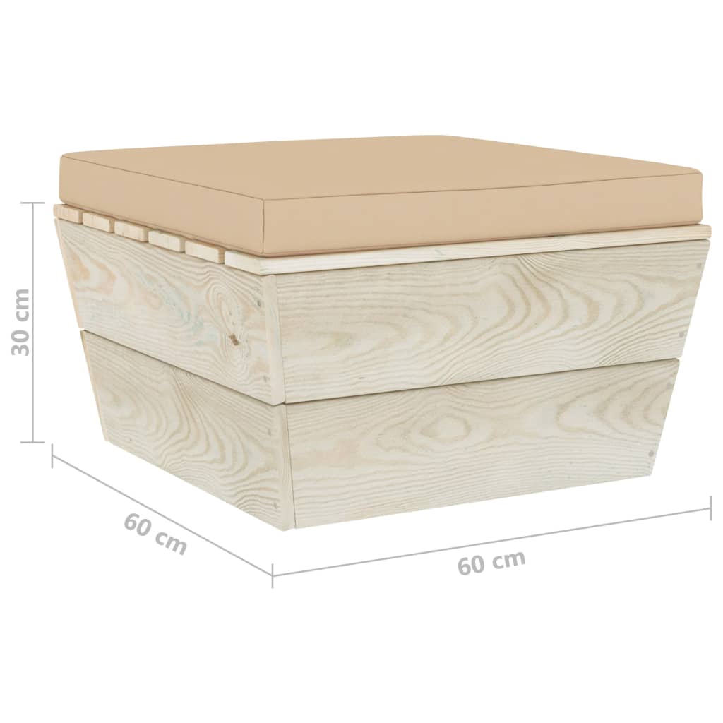 Garten-Paletten-Hocker mit Kissen Imprägniertes Fichtenholz