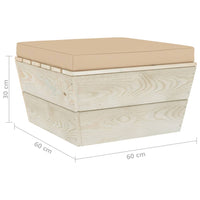 Thumbnail for Garten-Paletten-Hocker mit Kissen Imprägniertes Fichtenholz
