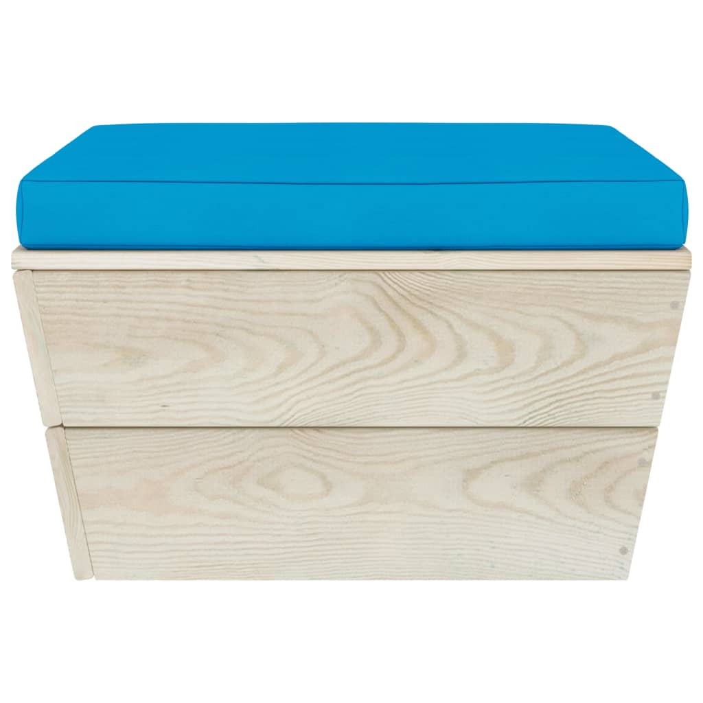 Garten-Paletten-Hocker mit Kissen Imprägniertes Fichtenholz