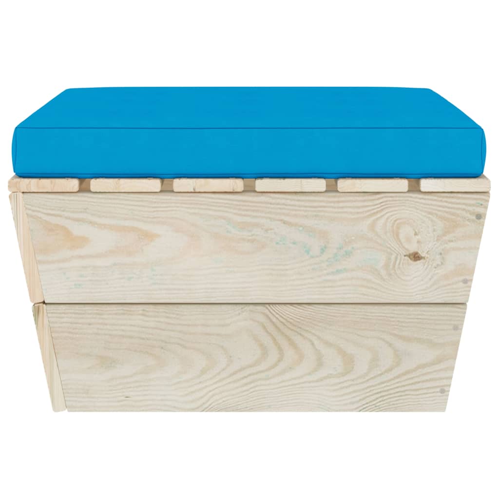 Garten-Paletten-Hocker mit Kissen Imprägniertes Fichtenholz