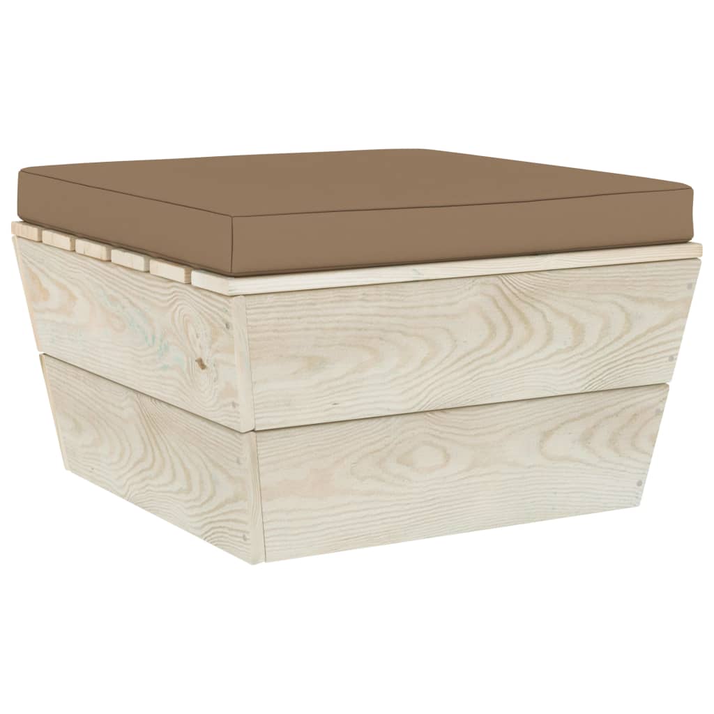 Garten-Paletten-Hocker mit Kissen Imprägniertes Fichtenholz