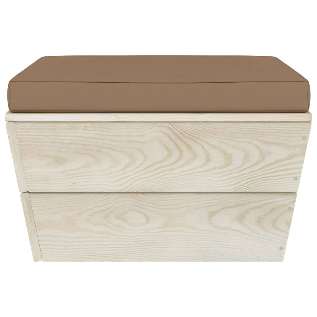 Garten-Paletten-Hocker mit Kissen Imprägniertes Fichtenholz