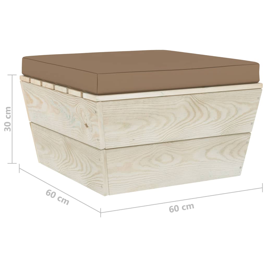 Garten-Paletten-Hocker mit Kissen Imprägniertes Fichtenholz