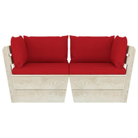 Thumbnail for Garten-Palettensofa 2-Sitzer mit Kissen Fichtenholz