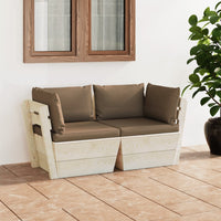 Thumbnail for Garten-Palettensofa 2-Sitzer mit Kissen Fichtenholz