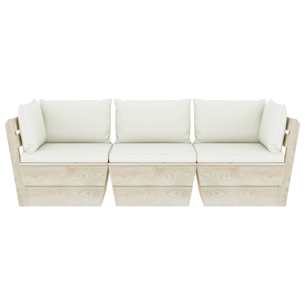 Garten-Palettensofa 3-Sitzer mit Kissen Fichtenholz