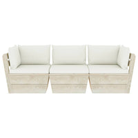 Thumbnail for Garten-Palettensofa 3-Sitzer mit Kissen Fichtenholz