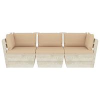 Thumbnail for Garten-Palettensofa 3-Sitzer mit Kissen Fichtenholz