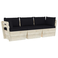 Thumbnail for Garten-Palettensofa 3-Sitzer mit Kissen Fichtenholz
