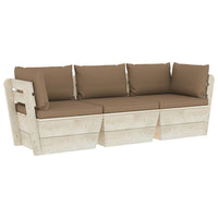 Thumbnail for Garten-Palettensofa 3-Sitzer mit Kissen Fichtenholz