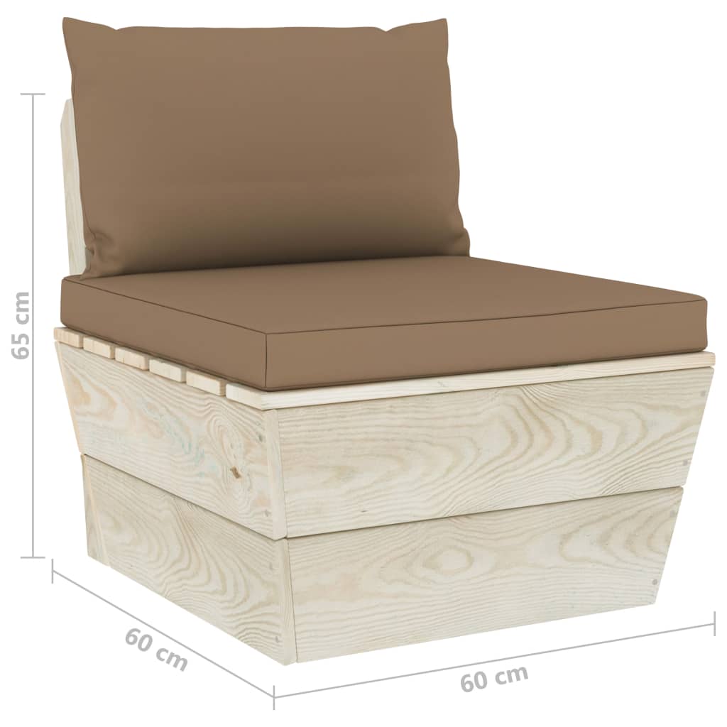 Garten-Palettensofa 3-Sitzer mit Kissen Fichtenholz