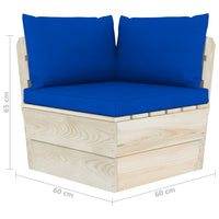 Thumbnail for Garten-Palettensofa 3-Sitzer mit Kissen Fichtenholz