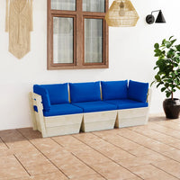Thumbnail for Garten-Palettensofa 3-Sitzer mit Kissen Fichtenholz