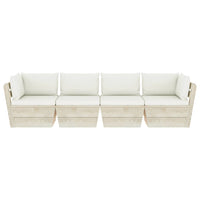 Thumbnail for Garten-Palettensofa 4-Sitzer mit Kissen Fichtenholz