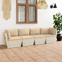 Thumbnail for Garten-Palettensofa 4-Sitzer mit Kissen Fichtenholz