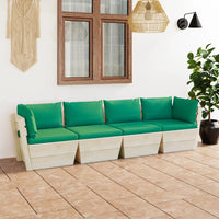 Thumbnail for Garten-Palettensofa 4-Sitzer mit Kissen Fichtenholz