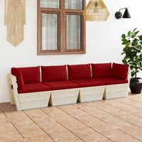 Thumbnail for Garten-Palettensofa 4-Sitzer mit Kissen Fichtenholz