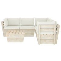 Thumbnail for 6-tlg. Garten-Sofagarnitur aus Paletten mit Kissen Fichtenholz