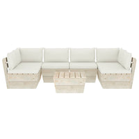 Thumbnail for 7-tlg. Garten-Sofagarnitur aus Paletten mit Kissen Fichtenholz