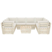 Thumbnail for 9-tlg. Garten-Sofagarnitur aus Paletten mit Kissen Fichtenholz