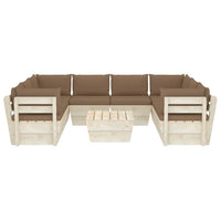 Thumbnail for 9-tlg. Garten-Sofagarnitur aus Paletten mit Kissen Fichtenholz