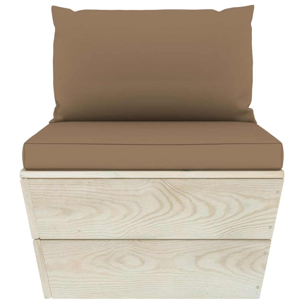 9-tlg. Garten-Sofagarnitur aus Paletten mit Kissen Fichtenholz