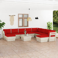 Thumbnail for 11-tlg. Garten-Sofagarnitur aus Paletten mit Kissen Fichtenholz