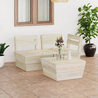 Thumbnail for 3-tlg. Garten-Paletten-Lounge-Set Imprägniertes Fichtenholz