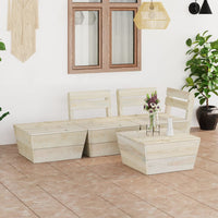 Thumbnail for 4-tlg. Garten-Paletten-Lounge-Set Imprägniertes Fichtenholz