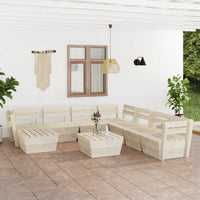 Thumbnail for 9-tlg. Garten-Paletten-Lounge-Set Imprägniertes Fichtenholz