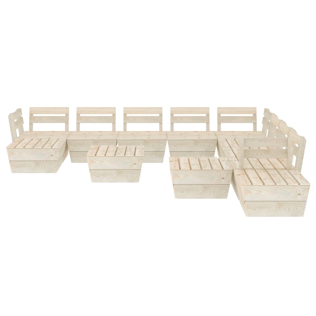 12-tlg. Garten-Paletten-Lounge-Set Imprägniertes Fichtenholz