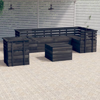 Thumbnail for 7-tlg. Garten-Sofagarnitur aus Paletten Kiefernholz Dunkelgrau