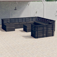 Thumbnail for 10-tlg. Garten-Sofagarnitur aus Paletten Kiefernholz Dunkelgrau
