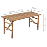 Thumbnail for Klappbare Gartenbank mit Auflage 118 cm Bambus