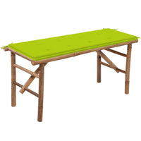 Thumbnail for Klappbare Gartenbank mit Auflage 118 cm Bambus