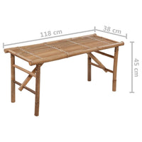 Thumbnail for Klappbare Gartenbank mit Auflage 118 cm Bambus