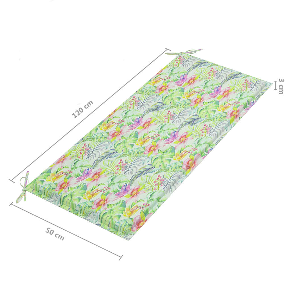 Gartenbank mit Auflage 120 cm Bambus