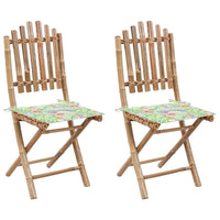 Thumbnail for Klappbare Gartenstühle 2 Stk. mit Kissen Bambus