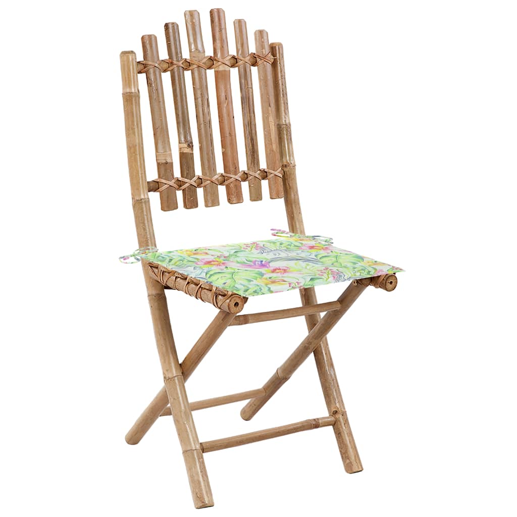 Klappbare Gartenstühle 2 Stk. mit Kissen Bambus