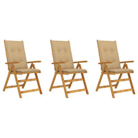 Thumbnail for Klappbare Gartenstühle 3 Stk. mit Auflagen Massivholz Akazie