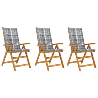 Thumbnail for Klappbare Gartenstühle 3 Stk. mit Auflagen Massivholz Akazie