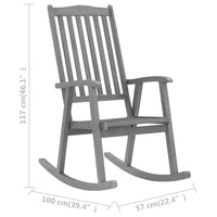 Thumbnail for Schaukelstuhl mit Auflage Grau Massivholz Akazie